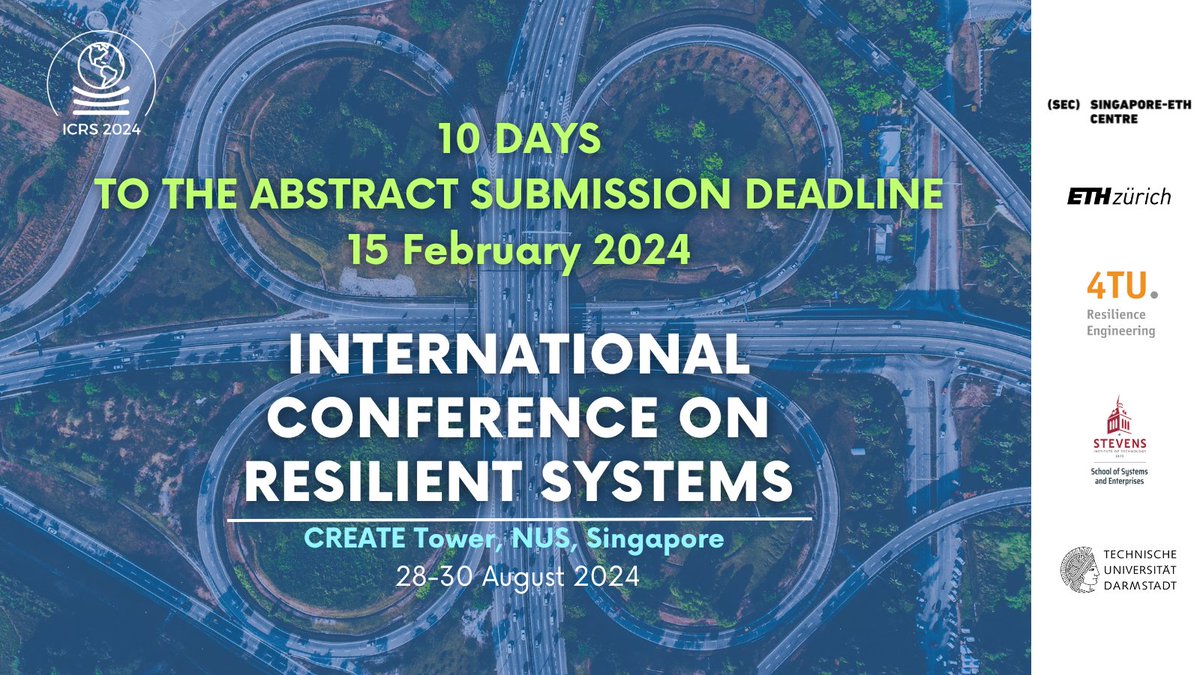 🚀 Just 10 days left to share your resilience insights at ICRS 2024! 🌐 Submit your abstracts by Feb 15 and be part of the 'Resilience for a Complex World' conversation. Don't miss out! 📝✨ #ICRS2024 #AbstractDeadline #ResilienceConference 🔗 Learn more: resilience2024.org/submit-your-wo…