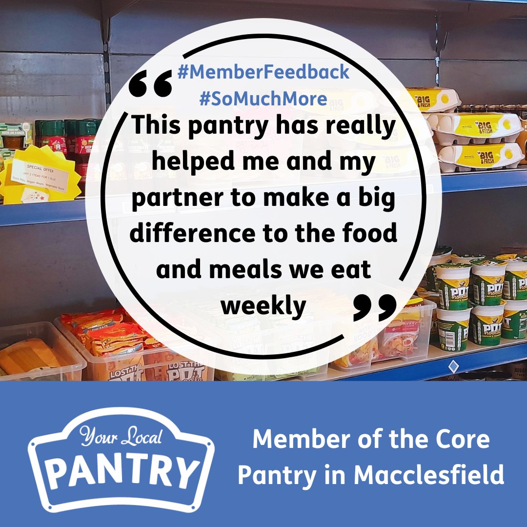 yourlocalpantry's tweet image. A lovely way to #starttheweek - Great member feedback from the Core Pantry in Macclesfield! 🥳
"I have been using the Core Pantry in Macclesfield for over 3 years. With the cost of living going up this pantry has really helped me (1/3)