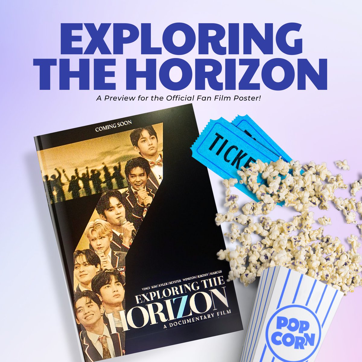 MMMNGBSWG's tweet photo. POSTER REVEAL!  

with the help of my friend, Bon (@hori7onfanboi), here's the official poster for our fan film documentary, #ExploringTheHorizon! 

full poster size will be released soon, may inaayos pang touches on it!  we're sailing to YouTube this March!

#HORI7ON #호라이즌 https://t.co/0J8AFYyhDc