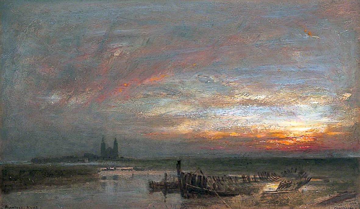 Good Day!
Reculver, Kent by Albert Goodwin 1904 
Oil on Wood Panel 
(Canterbury City Council Museums & Galleries)
