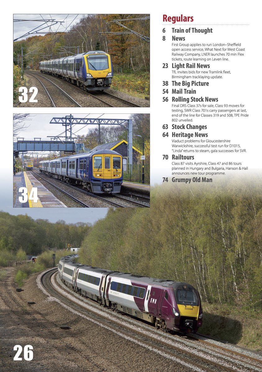 The latest TR UK, which includes a review of all new trains currently on order, a summary of major stock changes in 2023, an update on plans for the EMR fleet, a guide to Clay Cross Jn, a look at the c2c 720s and much more is out now. Subscribe + save at bit.ly/TRUKSUB
