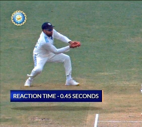 JhakashPandit's tweet photo. Rohit Sharma - 45 
Reaction time - 0.45 sec
Real GOAT 

#INDvENG #RohitSharma𓃵 https://t.co/Dz5s33xuuh
