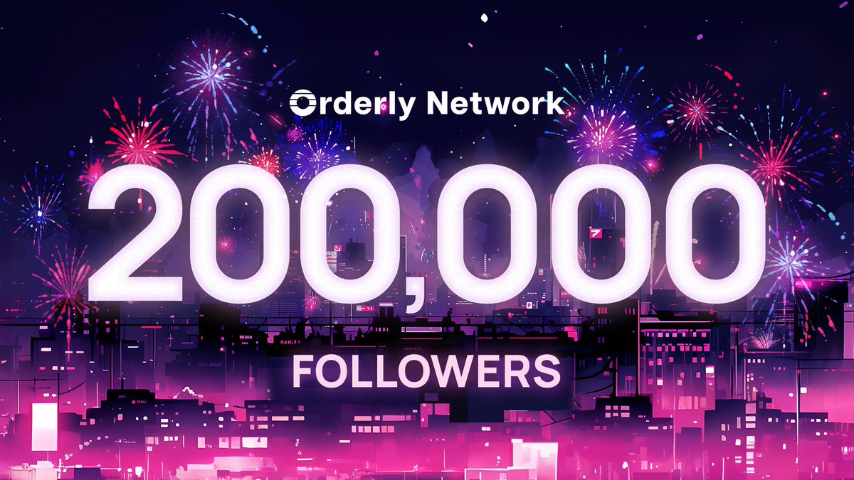 OrderlyNetwork's tweet photo. 200,000 followers strong 🫡 

Thank you degen frens. Onwards and upwards 🚀 https://t.co/OuJ0YhcSfA