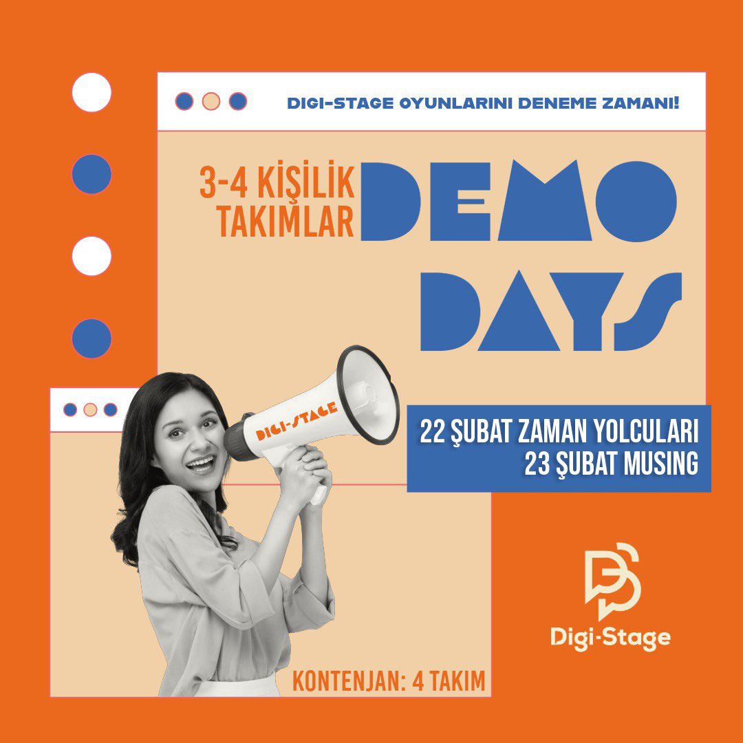 StageDigi's tweet photo. Zaman Yolcuları ve Musing oyunlarımızı deneyimleyebileceğiniz demo günlerimize davetlisiniz…

Takımınızı oluşturun, demo gününüzü seçin, bizimle info@digi-stage.com dan veya bu gönderinin altına yazarak yerinizi ayırtın…

#digistage #musing #zamanyolcuları #kurumsaloyunlar https://t.co/f8vsLX5UR8