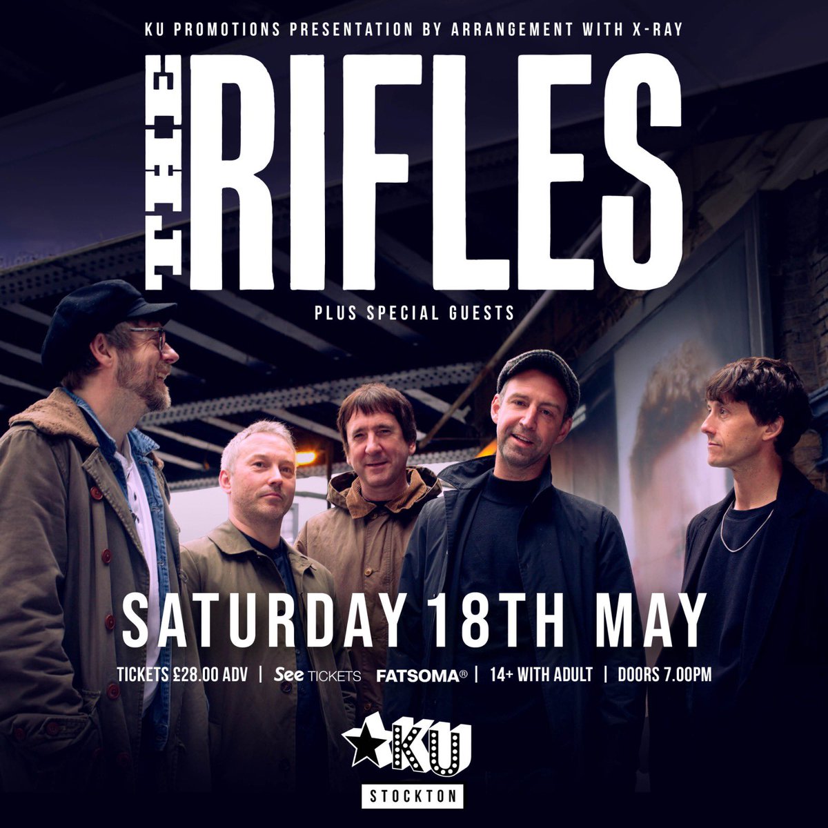 THE RIFLES HEAD TO STOCKTON 📣 Catch the indie legends playing their first show in Teesside since they burst onto the scene back in 2005 🙌 🎫 Tickets on sale Wednesday 10am. 🔗 fatsoma.com/e/a70d1umf/la/…