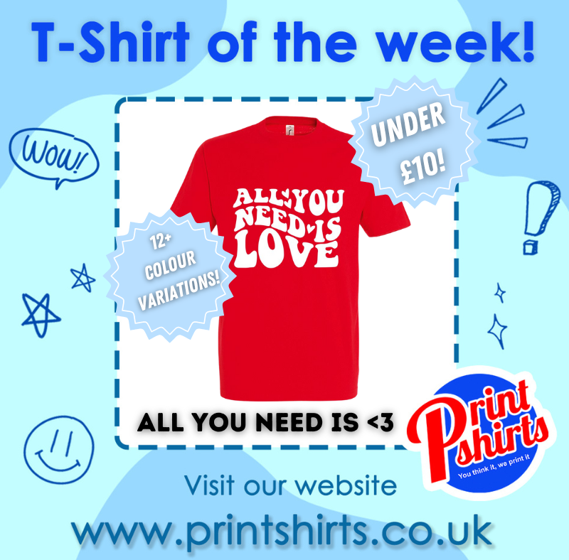 PrintShirts_UK's tweet photo. T-shirt of the week! All you need is love is the perfect top to celebrate valentines in❤️

Click the link to view this tee in more detail!🖱️

https://t.co/tKKrTEUwkz

#valentinesday #valentinesgift #love https://t.co/btd0RjpVgv