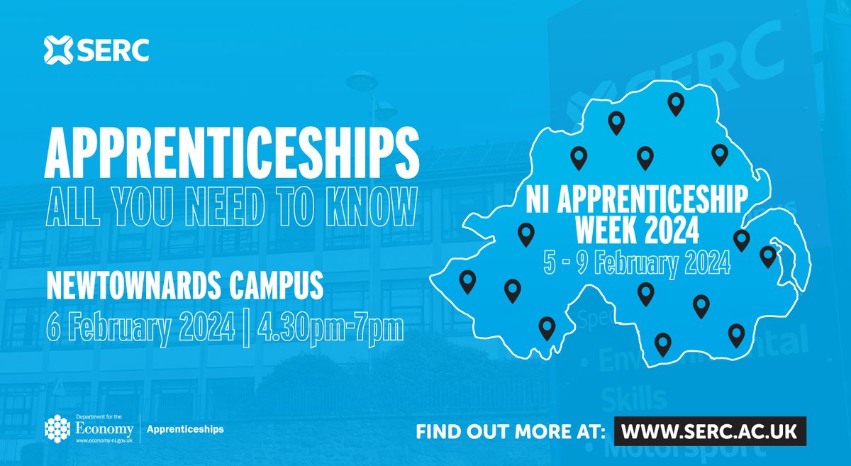 S_ERC's tweet photo. It's #NIAW2024

Join us at our Bangor, Downpatrick, Lisburn and Newtownards campuses for 𝗔𝗽𝗽𝗿𝗲𝗻𝘁𝗶𝗰𝗲𝘀𝗵𝗶𝗽𝘀 - 𝗮𝗹𝗹 𝘆𝗼𝘂 𝗻𝗲𝗲𝗱 𝘁𝗼 𝗸𝗻𝗼𝘄

➡️ https://t.co/5z7y5e6toC https://t.co/0XBR2eDXOs