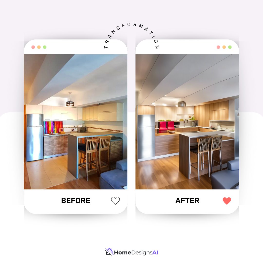 Kitchen glow up! 🔥✨ Say hello to warmth! 🌟 Our AI-powered HomeDesignsAI took this kitchen from okay to marvelous. 😍💫 #KitchenTransformation #WarmTonesMagic #HomeDesignsAI  #KitchenDecor #InteriorInspo #HomeRenovation #DreamKitchen