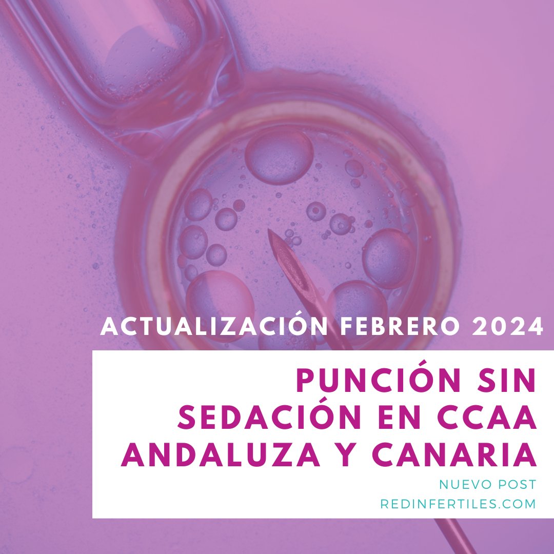 📣 ¡Actualización! Tras casi 2 años de trabajo, estamos progresando poco a poco💪

El Hospital Universitario Virgen de las Nieves ha confirmado que ofrecerá sedación en las punciones ováricas a todas las mujeres que lo soliciten

Más info👉 redinfertiles.com/puncion-sin-se…

#infertilpandy
