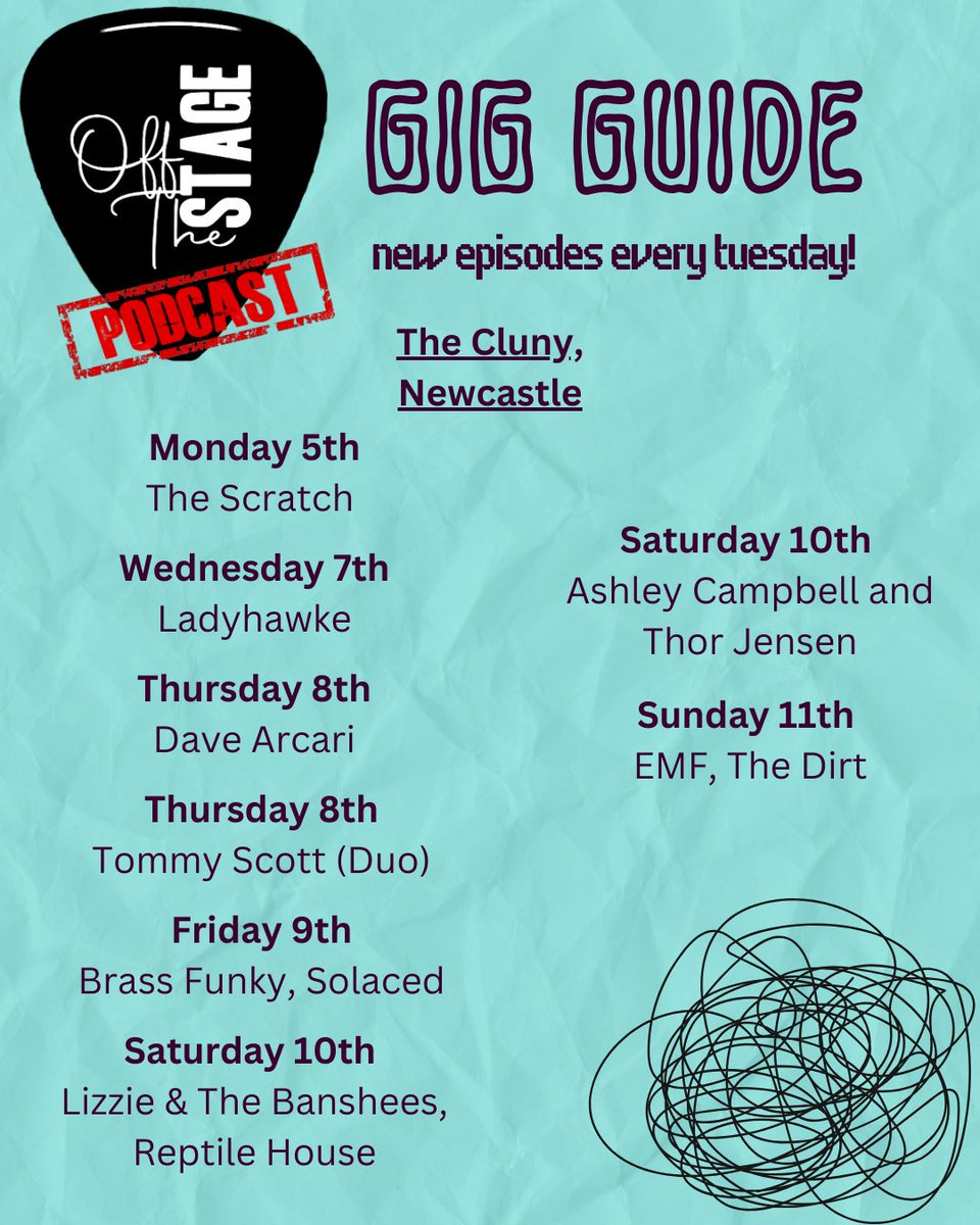 Off The Stage Gig Guide! - 3/3 #Newcastle Which act are you wanting to see? @thecluny #Gigguide #podcast #music #livemusic #talk #events #northeast #musician #band #gig #vibe #nightout #goodvibes #vibes #tour #Newcastle