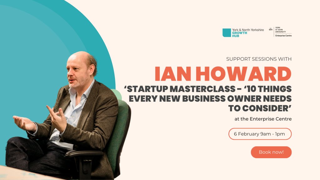 📢FINAL CALL📢 Join Business Doctor's Ian Howard for his Startup Masterclass: '10 Things Every New Business Owner Needs to Consider' on 6th February 2024 9am-1pm. Find out more and register here: bit.ly/4aVkG55