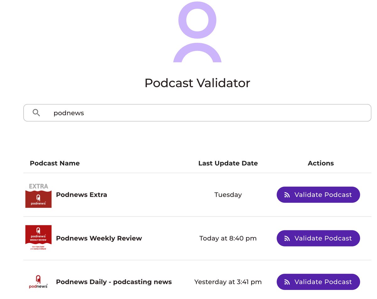 Excited to preview our new Podcasting 2.0 validator. We will release this validation page later this week and make it public for anyone to use, not just TrueFans' users. You can search the @PodcastindexOrg for your podcast and see if it passes our validation process and more…
