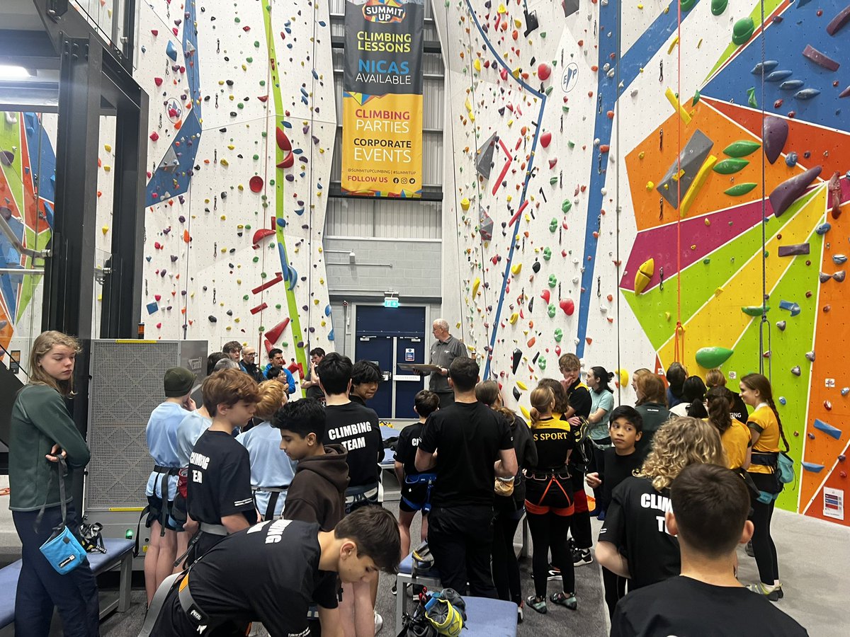 Climbers briefing taking place at @SummitUpClimb @BoltonSch