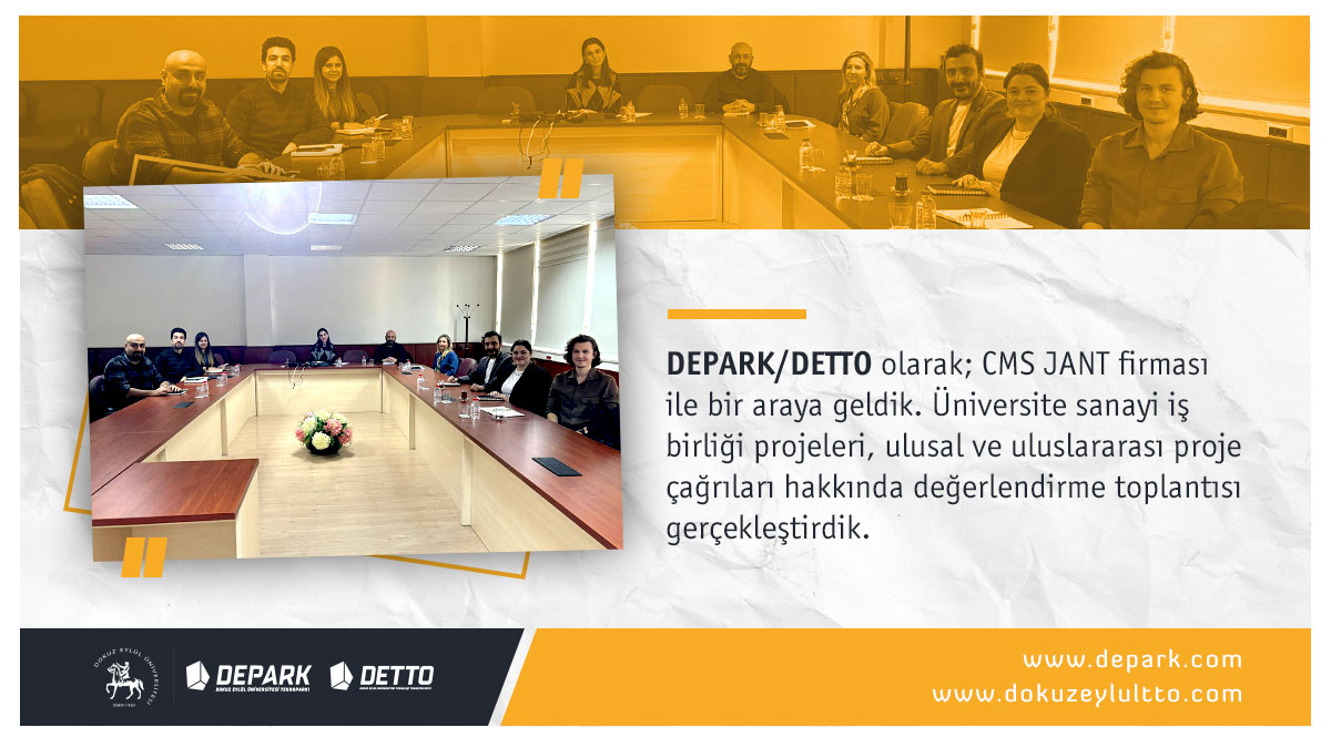 dokuzeylultto's tweet photo. DEPARK/DETTO olarak CMS JANT firması ile bir araya geldik. Üniversite sanayi iş birliği projeleri, ulusal ve uluslararası proje çağrıları hakkında değerlendirme toplantısı gerçekleştirdik.
#universitemdeu #dokuzeylultto #deparktgb #cmsjant https://t.co/xkEi5bg5LE