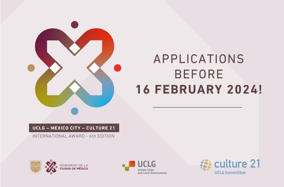NEMOoffice's tweet photo. Call for applications 📢
@agenda21culture will award cities with inspiring projects, programmes or policy on #culture and #sustainability.
⏰📆 Deadline to apply 👉 16 February 2024
Learn more 👉 https://t.co/FylHvO0od2 https://t.co/TVxu1p99MM