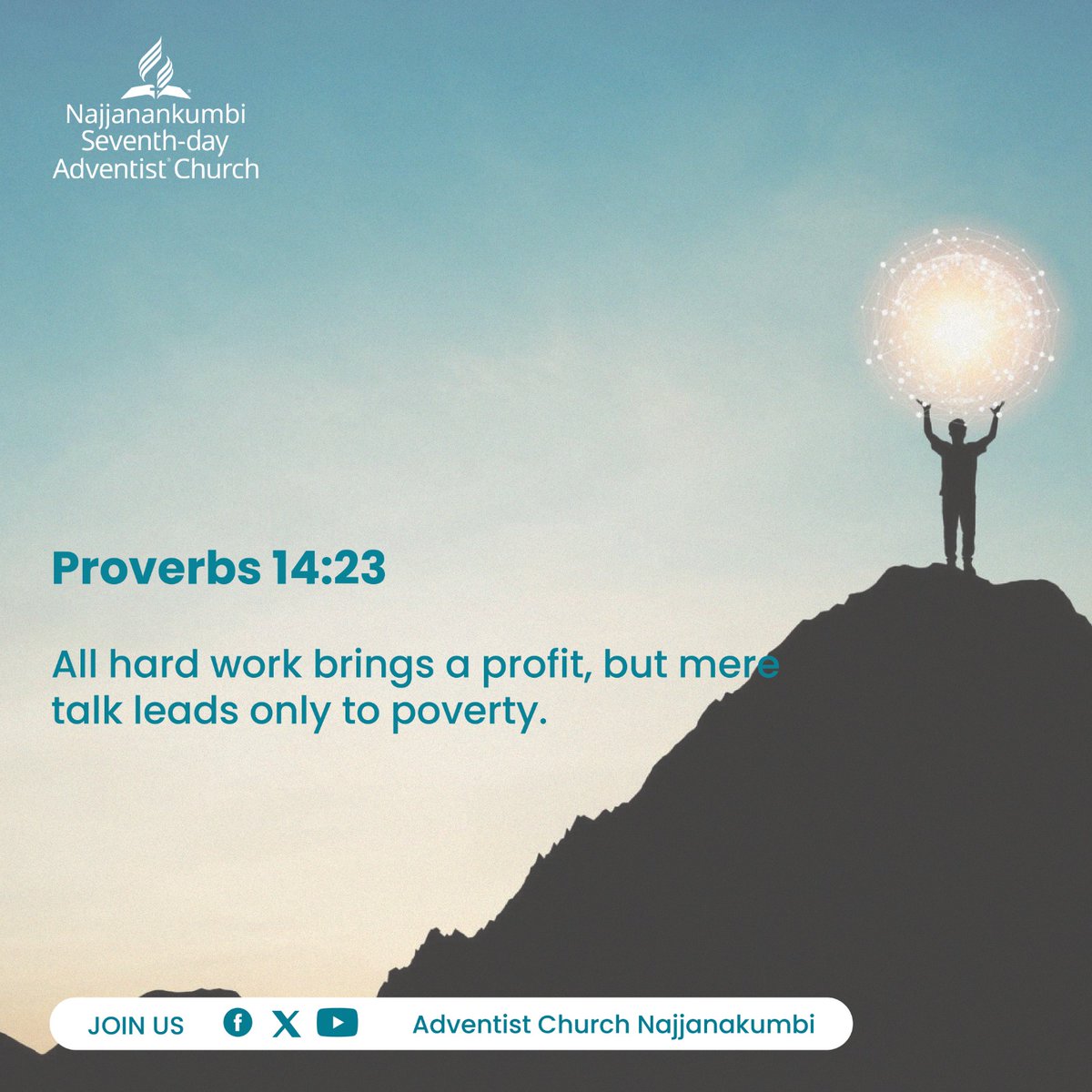 sdanajja_ch's tweet photo. Proverbs 14:23 reminds us of the timeless wisdom—'All hard work brings a profit, but mere talk leads only to poverty.' Let's embrace the value of diligence and determination in our pursuits. 💪💼
#HardWorkPaysOff #Proverbs1423 #WorkEthic https://t.co/EL7BPnqK9E