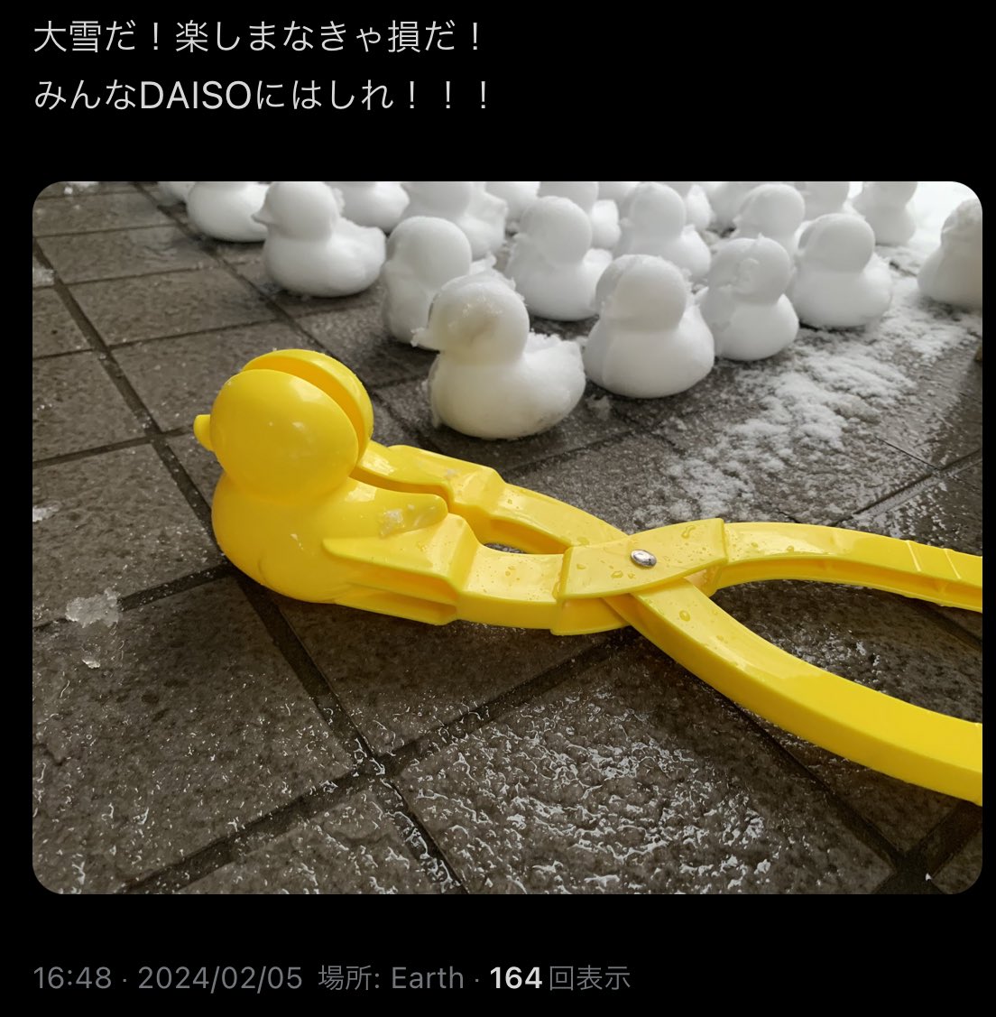 mesotabi's tweet photo. 東国大雪！その時！長野の友人は！！！

みんなDAISOにはしれ！！！じゃないンだよ https://t.co/qiQGyLvJeS