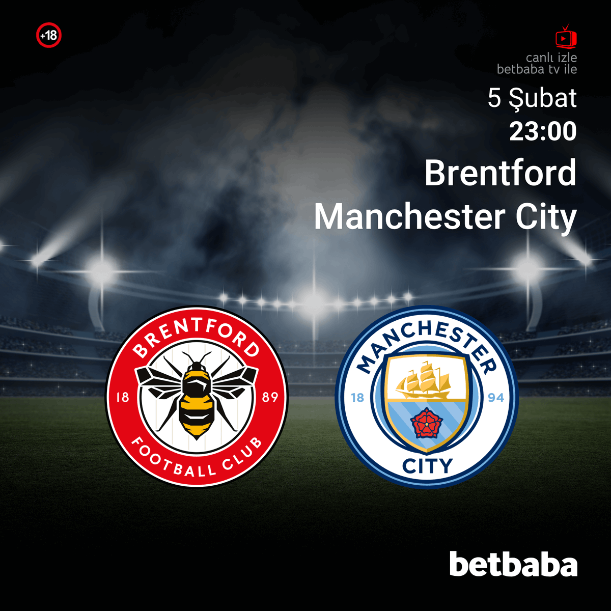 Premier Lig heyecanı en iyi oranlar ile Betbaba'da devam ediyor!

Brentford 🆚 Manchester City
🗓️05.02.2024
⏰23:00

➡️bit.ly/uyeolbetbaba
➡️t.me/BetbabaTr1
📺bit.ly/betbabatv

#canlilink #canlıtv #betbaba #betbabatv #Spor #bahis #kupon #premierlig #ManCity