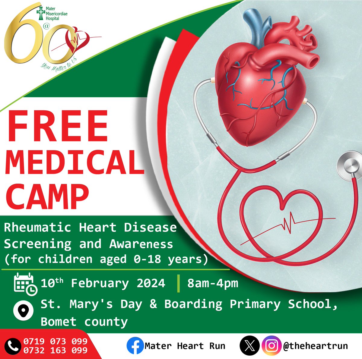 Onto the next one! #FREE Rheumatic Heart Diseases & Awareness screening camp. 📌St. Mary's Mix Day and Boarding Primary School, Bomet town. #YouMatterToUs @LennyBrighton1