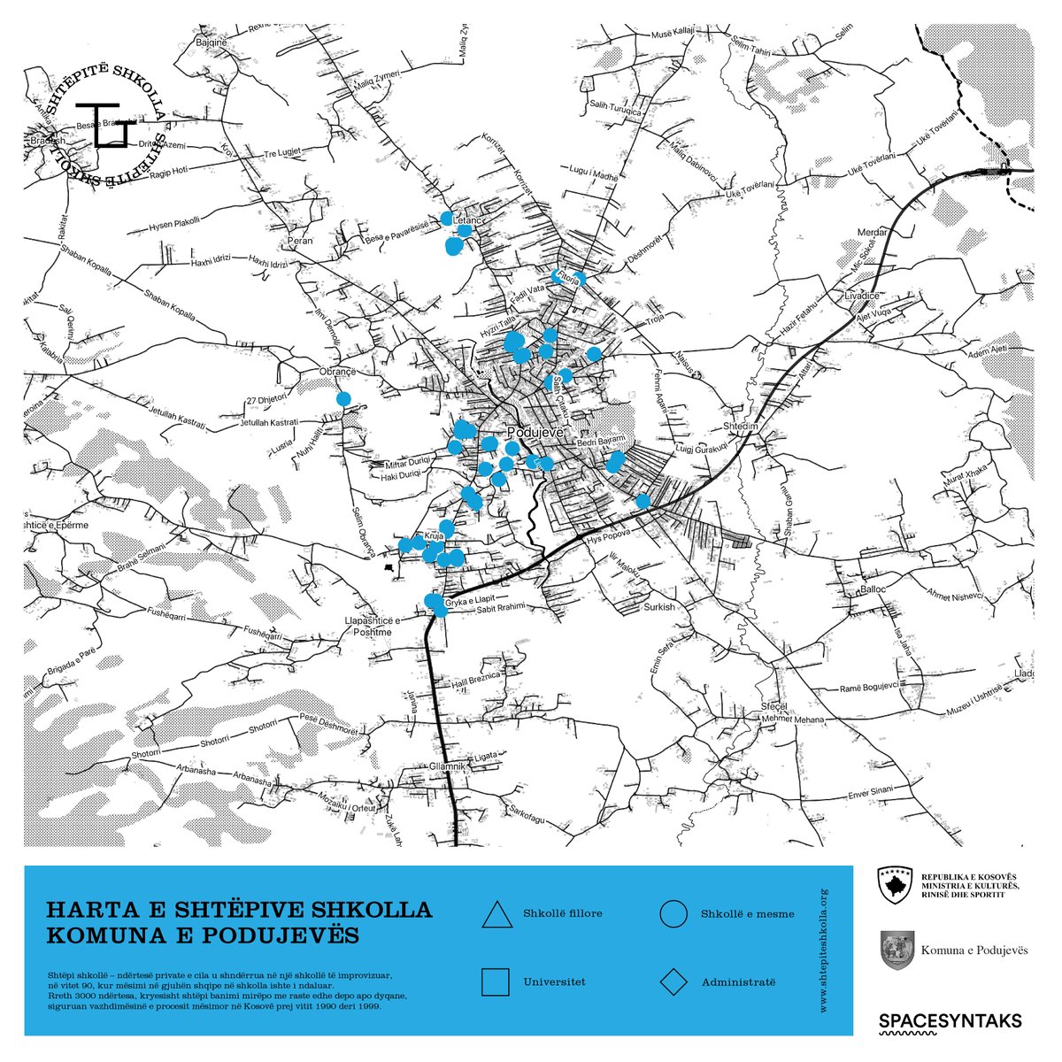 spacesyntaks's tweet image. SHTËPITË SHKOLLA - PODUJEVË 

Në këtë fazë të punës, komuna e fundit që i shtohet platformës për shtëpitë shkolla të viteve të 90-ta në Kosovë është Komuna e Podujevës.

shtepiteshkolla.org

@MKRS_KS
@KomunaPodujeve
@spacesyntaks