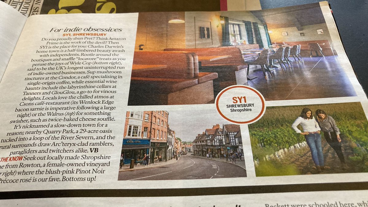 Praise for #Shrewsbury in @thetimes Style magazine! Good to see. #LoveShrewsbury #LoveShropshire