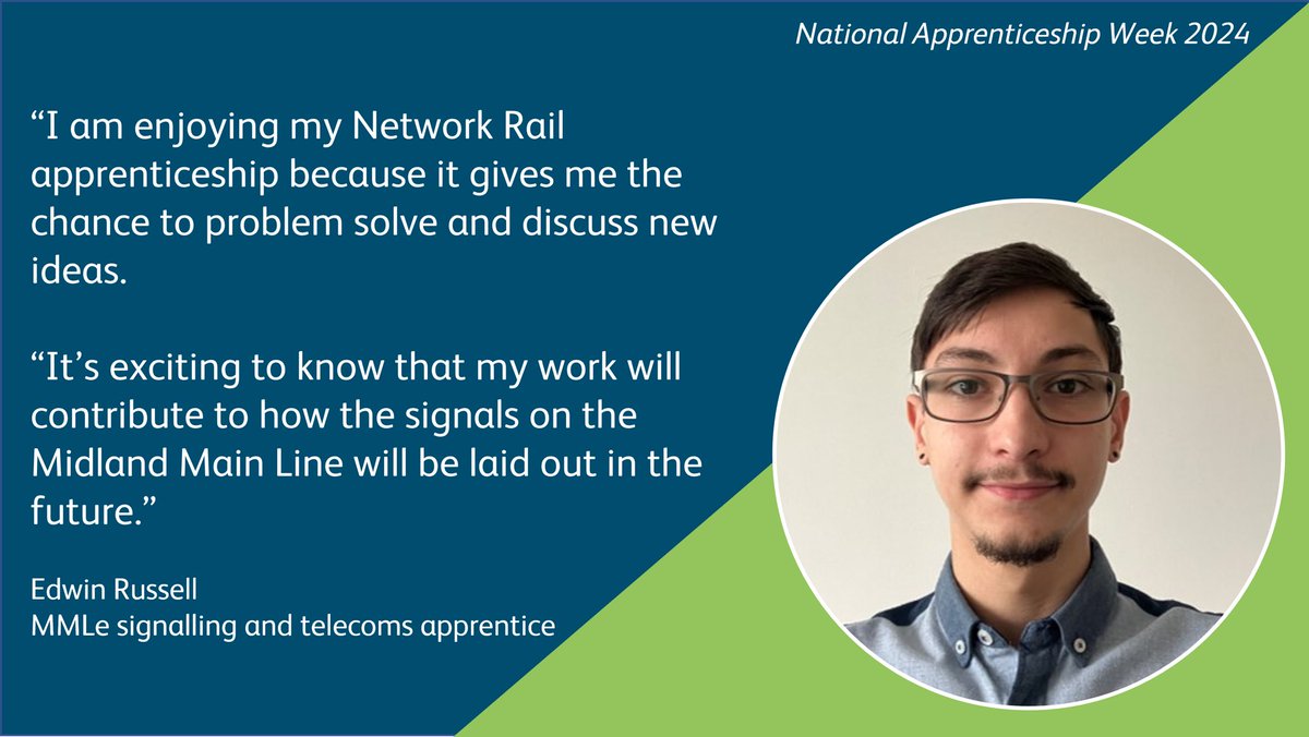 As part of National Apprenticeship Week, each day we’ll be introducing one of our apprentices who are helping to shape the future and upgrade the Midland Main Line. For more information about our apprenticeships please visit: bit.ly/4bjeiop