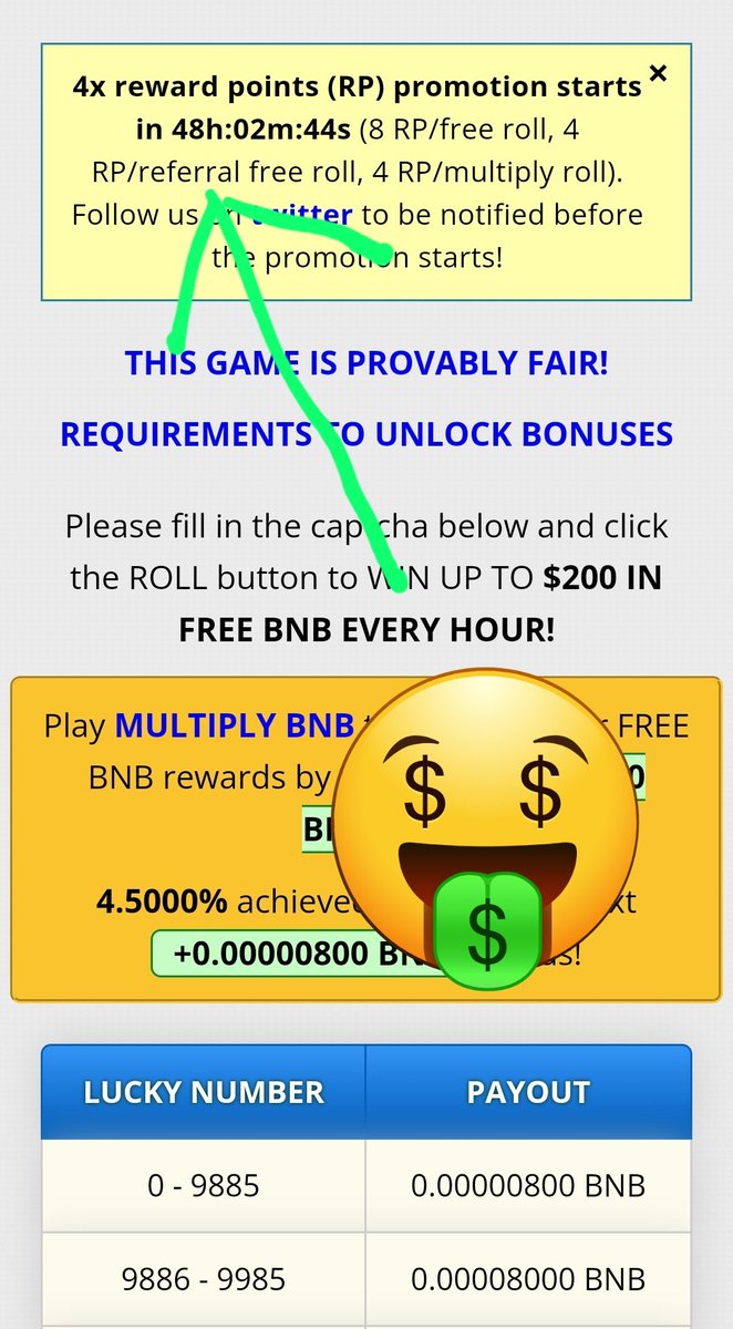 Reward points promotion start at
⬇️⬇️⬇️
tinyurl.com/3c8ur87n

#bnbairdrops #freebnb #bnbcoin #freeairdrops