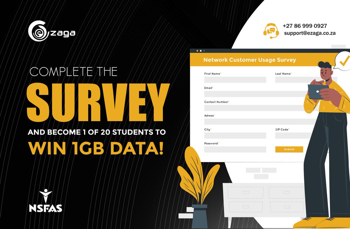 Network Data Usage Survey for Students!
20 Lucky Participants will stand a chance to WIN 1GB of data each!
Click on the link below to participate in the survey, and don't forget to share your thoughts! 
rb.gy/2d8sfg
Your insights matter, we can't wait to hear from you!