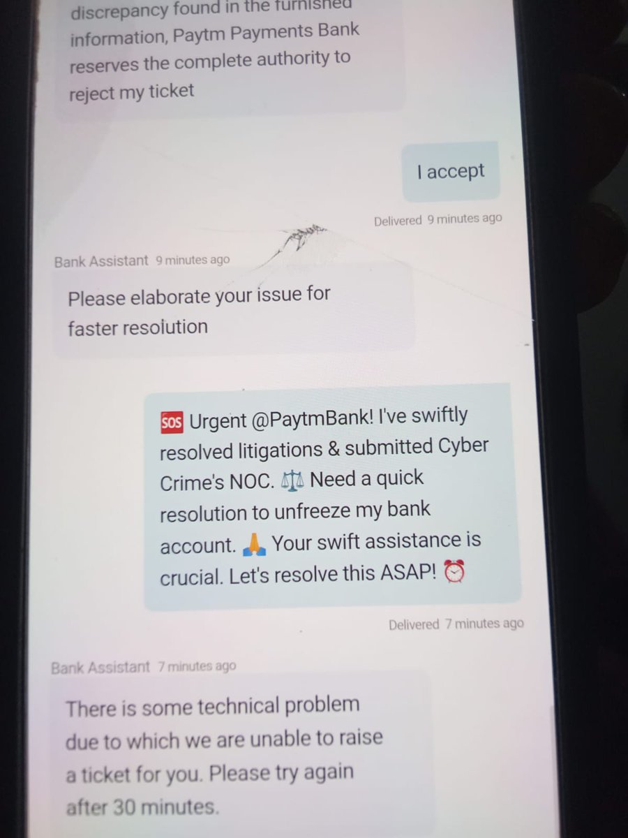 dasharath_0010's tweet photo. hello @PaytmBank, I've coordinated with the police authorities.They will be dropping a mail at cybercell@paytmbank.com including the I.O. stamp &amp; signature.Kindly follow up on this and proceed to unblock my account.Thank you for your assistance! 🙏 #PaytmBank #AccountResolution https://t.co/5sCJCtXrmw