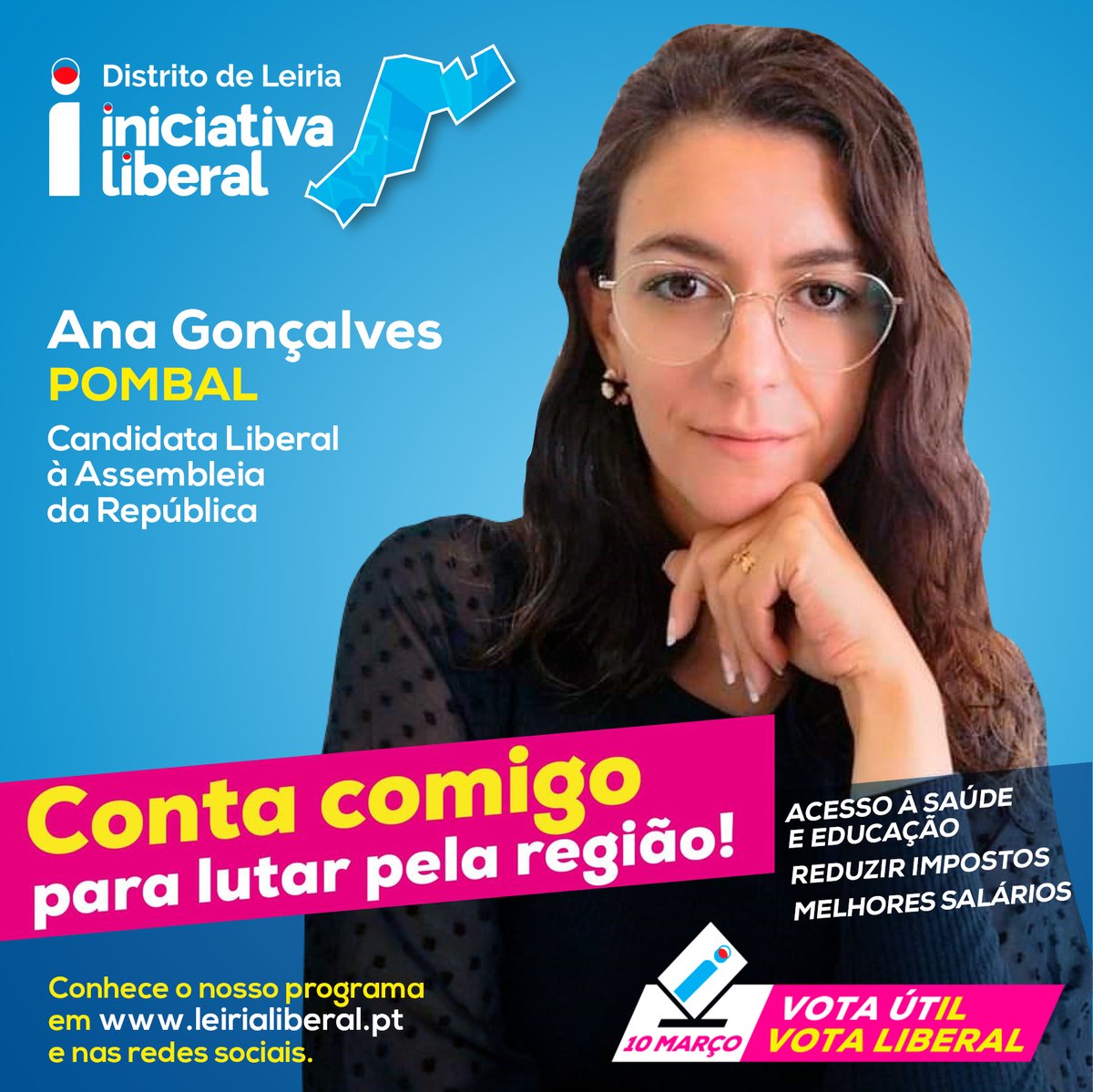 PombalLiberal's tweet photo. 🔴🔵 CONHECE OS CANDIDATOS LIBERAIS!
👤 Olá o meu nome é Ana Gonçalves Santos, tenho 35 anos e sou natural de Pombal. Licenciei-me em Comunicação Social pela Escola Superior de Educação de Coimbra. https://t.co/hpcKOaBm24