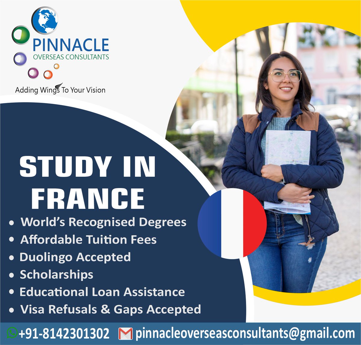 Pinnacle is the one stop solution for all study needs of students seeking Higher Education Abroad
#pinnacleoverseas #studyabroad #studyabroadconsultants #overseasconsultants #overseaseducation #educationabroad #educationconsultant #studyinfrance #studyinfrance2024 #Hyderabad