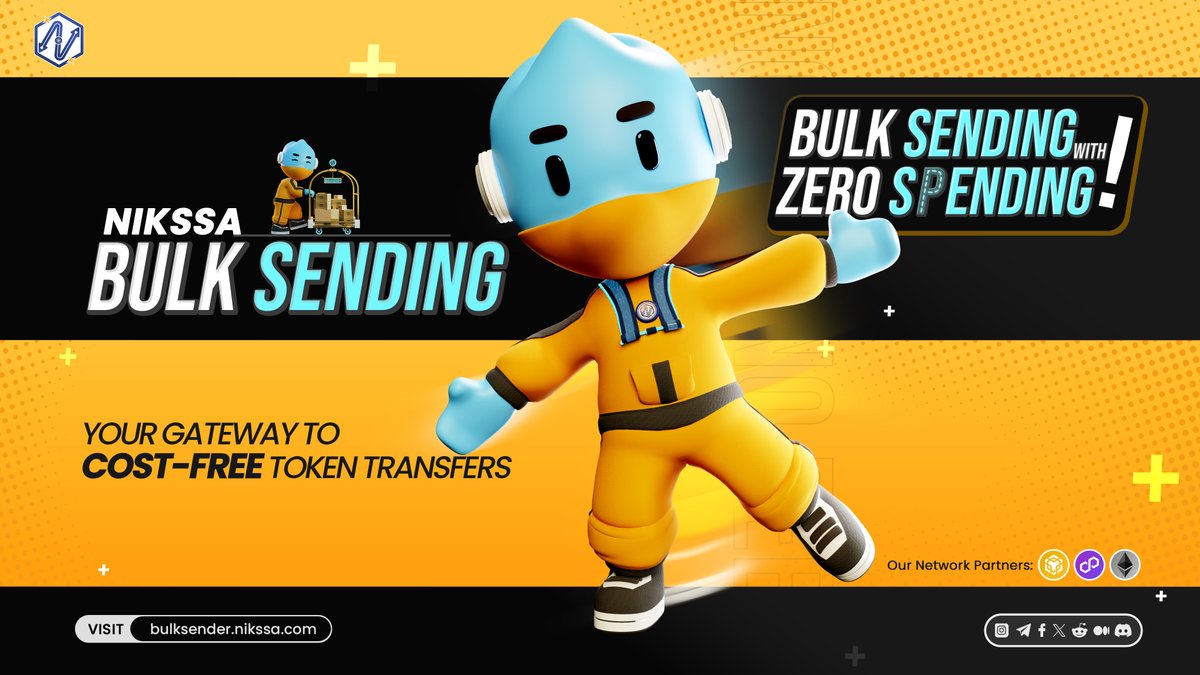 Nikssa_official's tweet photo. Bulk Sending, Zero Spending😇 - Nikssa Bulksender, Your Gateway to Cost-Free Token Transfers💪😎

🌐https://t.co/fnP47edPHN 

#Nikssa $NKS #tokentransfertool #BulkTransfer #BulkSenderTool #BNB📷 #Polygon #ETH #TokenBulkSender https://t.co/Kw7Ukx0OoJ