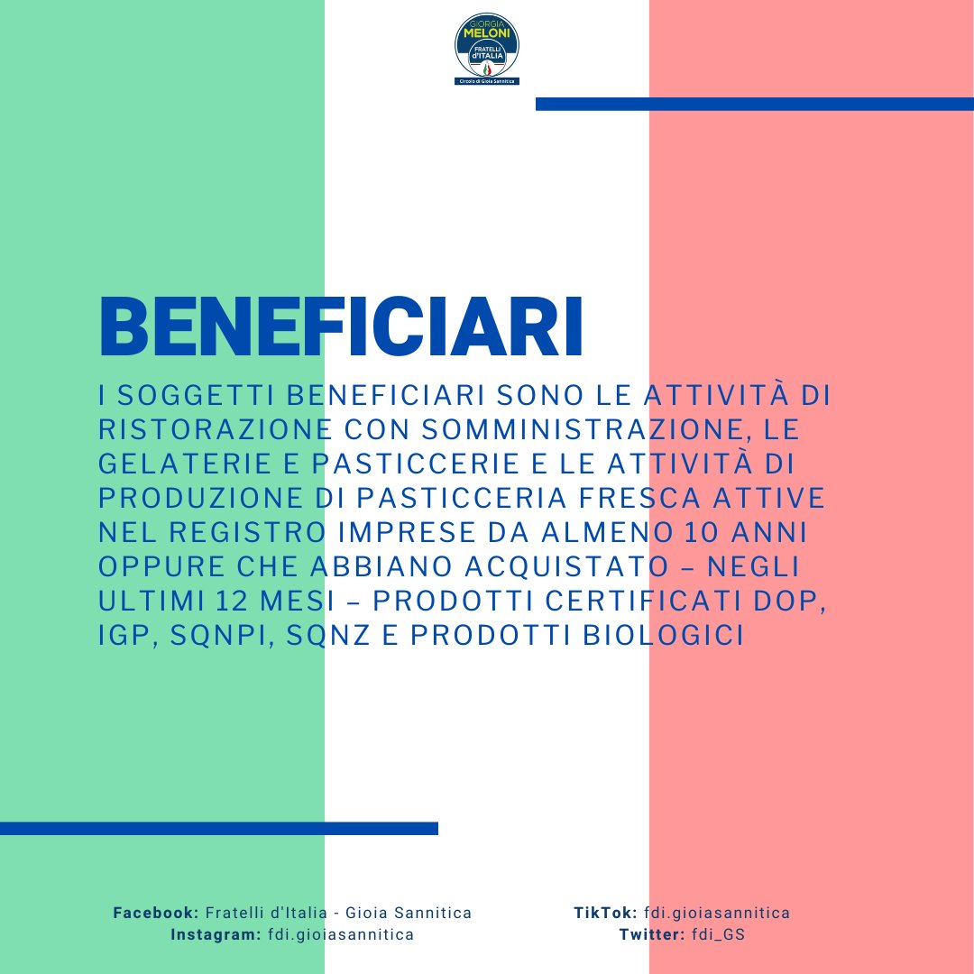 fdi_GS's tweet photo. GIOVANI ECCELLENZE ENOGASTONOMICHE: BANDO #INVITALIA

Promuovere e sostenere le #imprese nei settori della #ristorazione e della #pasticceria al fine di valorizzare il patrimonio agroalimentare ed enogastronomico italiano

Per maggiori info contatta le nostre pagine https://t.co/mGykKYJ7rk