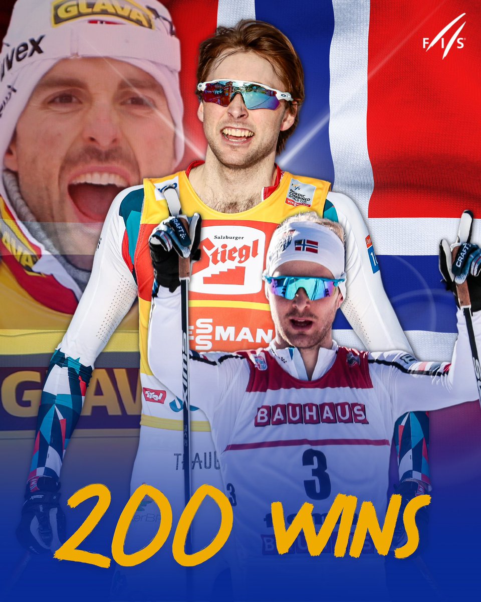 🚨💥200 WINS💥🚨

Yesterday, Norway 🇳🇴 became the first country to win at least 200 Individual WC events on the NC men’s side. 🫣👀 J. M. Riiber brought them to 200 in just one weekend in Seefeld! 🔥 This guy is just insane! 🤯

#fisnoco #nordiccombined <a href="/KombinertNorge/">Kombinertlandslaget</a>