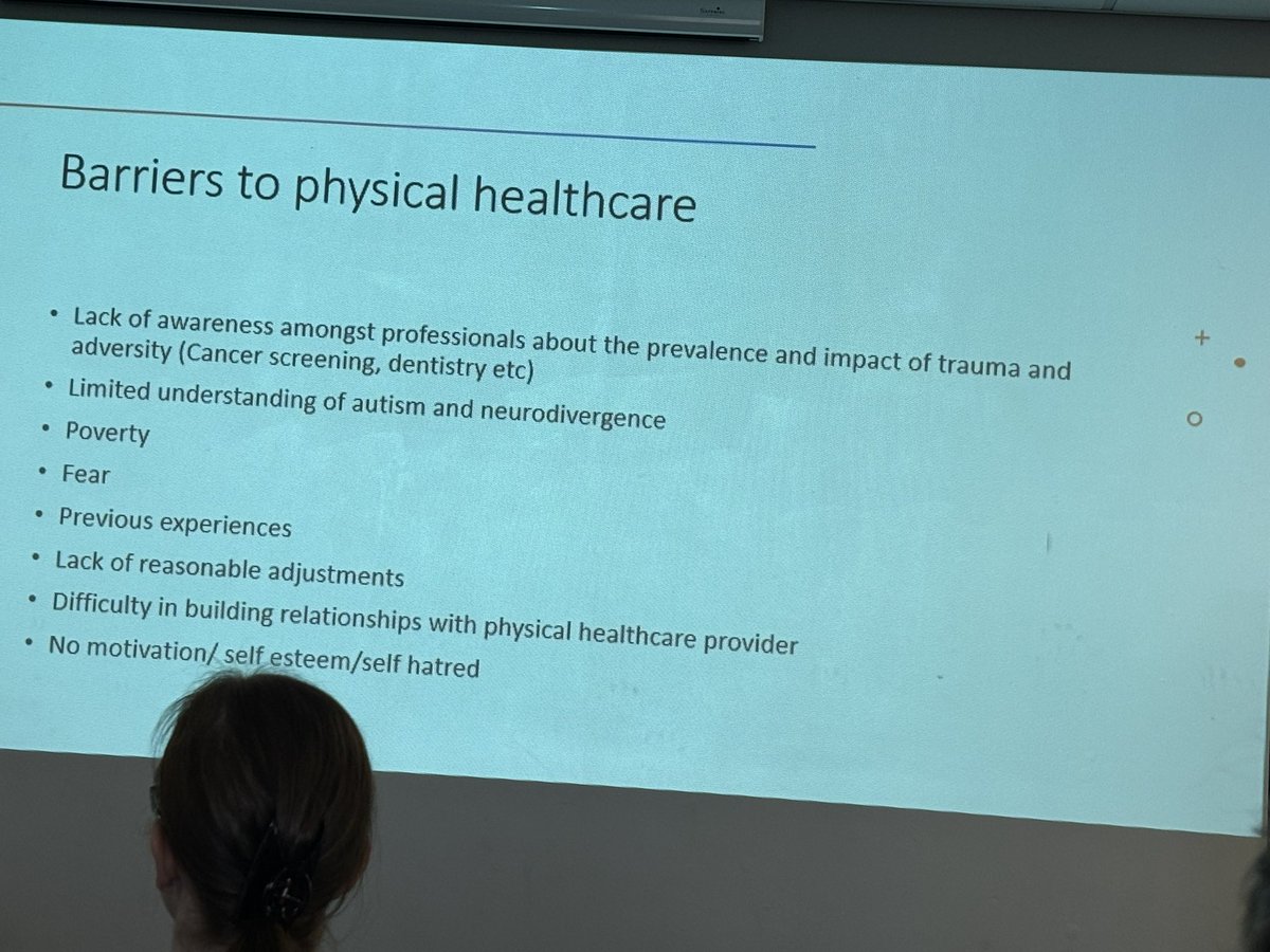 Incredibly powerful presentation from a lived experience perspective on health inequalities and barriers to achieving optimum physical health for people with mental health conditions. #TEWV #systemworking #tacklinginequalities