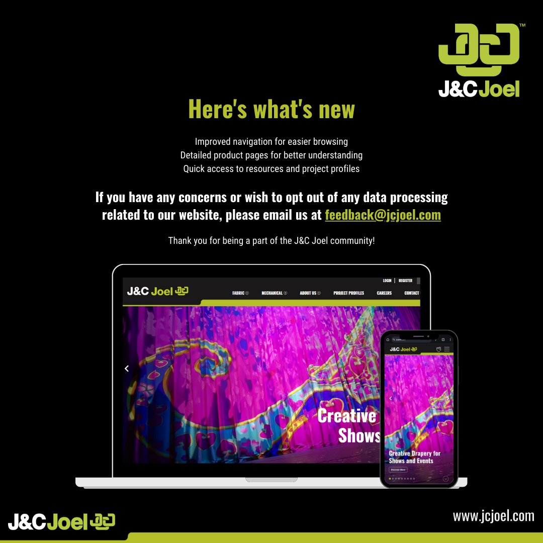 If you have any concerns or wish to opt out of any data processing related to our website, please email us at feedback@jcjoel.com Thank you for being a part of the J&C Joel community! #jcjoel #gdpr #revamp #2024