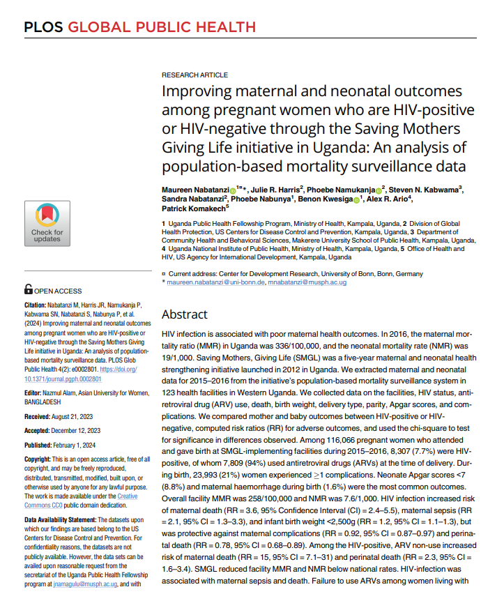 lanusyncon's tweet photo. 📑New #openaccess publication with Maureen Nabatanzi et al. #PLOSGlobalPublicHealth Improving maternal and neonatal outcomes among pregnant women who are HIV-positive or HIV-negative... https://t.co/Eq8IA8wHIO https://t.co/gxckrrBP3V
