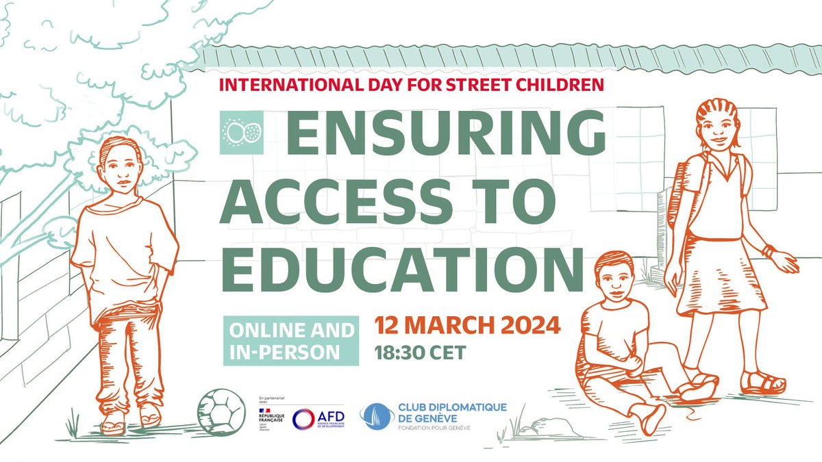 Apprentis_FAAI's tweet photo. Save the date 🗓️
This year, we are launching our campaign for the International Day for #Streetchildren with a panel discussion on access to #education on March 12 in Geneva 🥳
Register online or in person 👉https://t.co/3MXZIXH0eo https://t.co/sj39kU7FRK