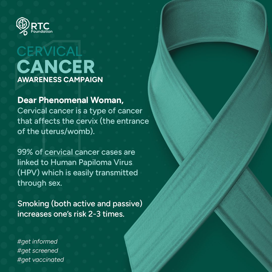 This is to you  O beautiful, uprising, thriving young or elderly woman.  As you strive to live a purposeful life, don’t leave your health, one of your most valuable assets, to chance.  With Love,  RTC Foundation.   #getinformed #getscreened #getvaccinated