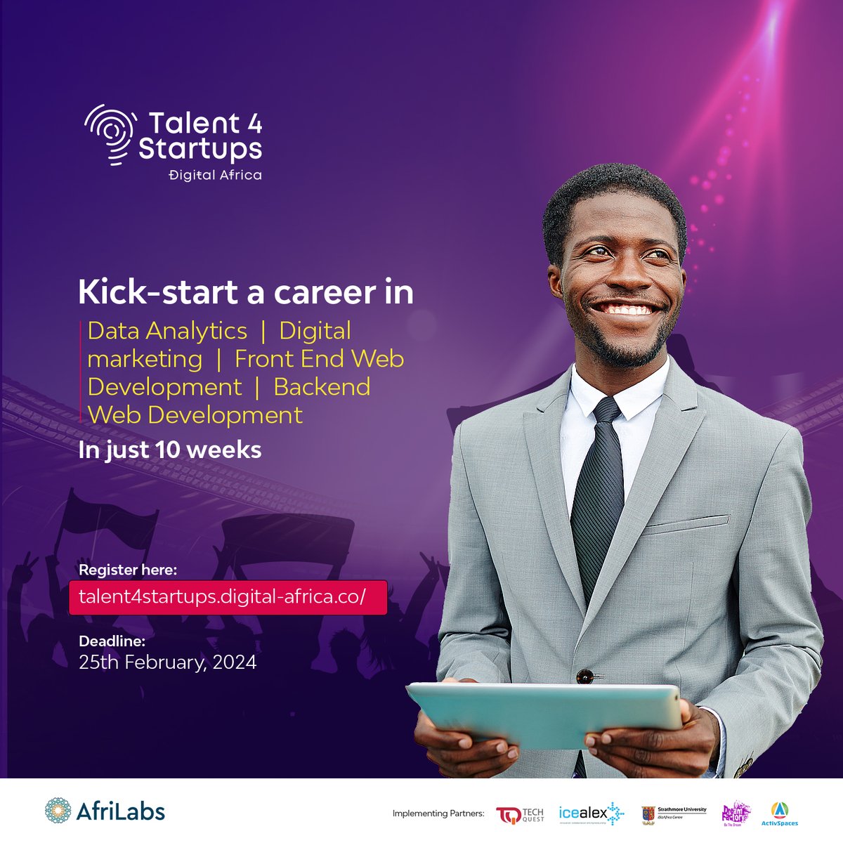 Ready to redefine your future? 💡 We're on the lookout for passionate individuals eager to dive into the world of digital skills and entrepreneurship.

Do you qualify?

👦🏽Age: 18 - 35 years
🌍Location: Kenya, Nigeria, South Africa, Egypt, and Cameroon.
🧠 Looking for a job in