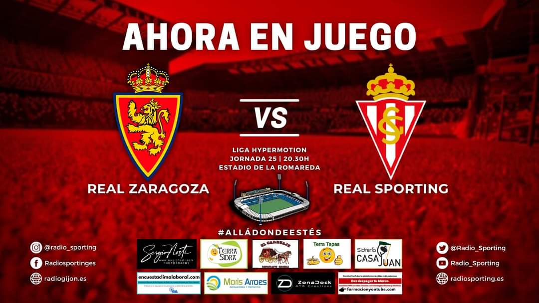lorensinmas's tweet photo. Desde las 20:00h #AhoraEnJuego 
#RealZaragozaRealSporting  #LaLigaHypermotion 
➡️Te lo contamos en la #RadioRojiblanca 📻🔴⚪️
📻 https://t.co/W108MAziki
📺 https://t.co/rGql9pCge5
📺 https://t.co/YonWj0macQ
 #GanarAlZaragoza #nopodemosfallar #VamosSporting https://t.co/VMreppu6mk
