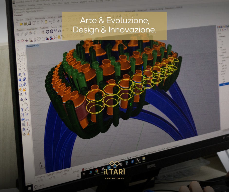 Dietro ogni realizzazione orafa di grande rilievo c’è sempre un processo progettuale dettagliato e certosino.
Le nuove tecnologie sono diventate, nel corso degli anni, delle valide alleate dei nostri Maestri Orafi, permettendo loro di realizzare dei design visionari e innovativi,
