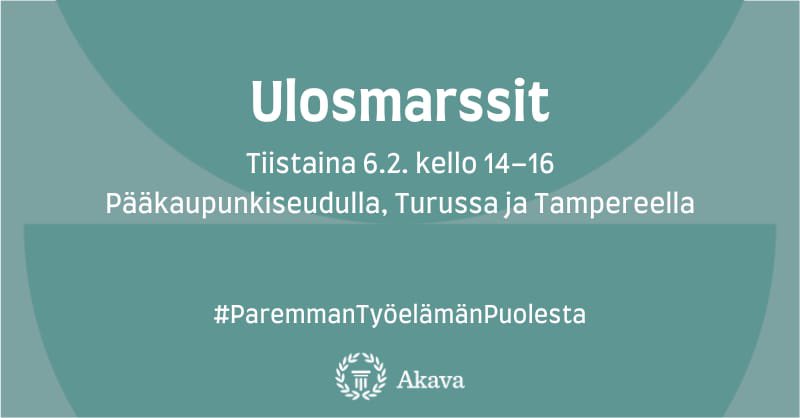 Akavalaiset marssivat ulos - mistä on kysymys?

Haluamme, että uudistuskykyiset akavalaiset saavat äänensä kuuluville. Siksi meidän on korotettava äänenpainoamme.

Avaan seuraavassa ketjussa tasapainottavia ratkaisujamme. #ParemmanTyöelämänPuolesta <a href="/AkavaRy/">Akava</a> 1/
