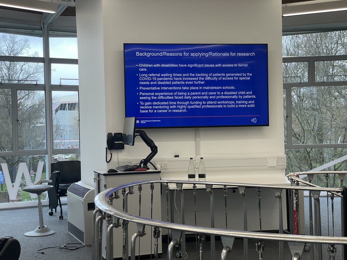 The amazing Nikki Legg from <a href="/UoPDentistry/">UoP Dental Academy</a> @UoP_Media speaking of her own personal experience of caring for a son with special needs as she explain her work on oral health for children with special needs. This internship gave me time and support to look at research <a href="/DrKindaIbrahim/">Dr Kinda Ibrahim</a>