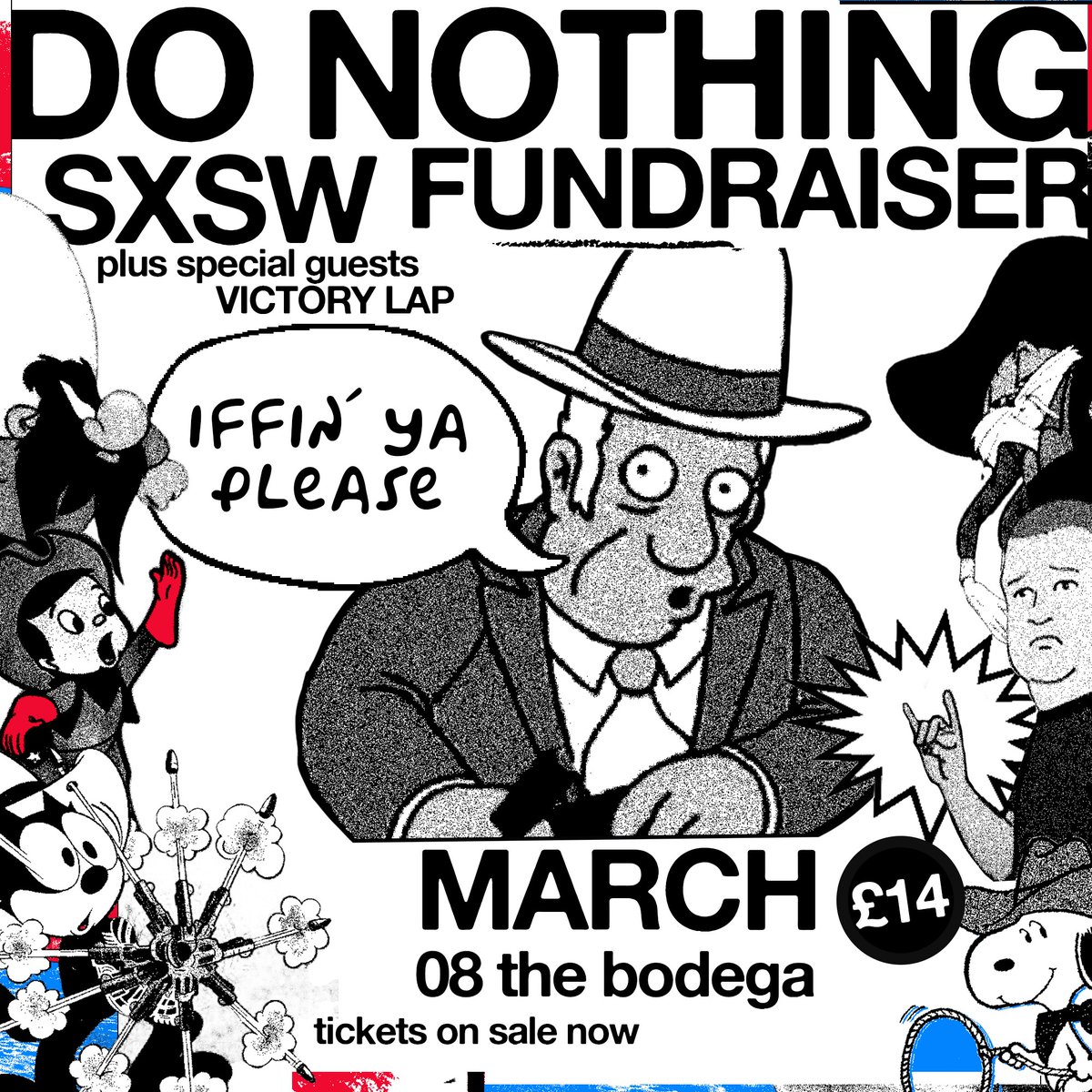 GIG NEWS From Notts to Texas. Our good mates @donothingband are putting on a special SXSW fundraiser gig at our place on 8th March, joined by special guests @victorylapmusic. Tickets are on sale now from alt.tkts.me/tl/2fjm...