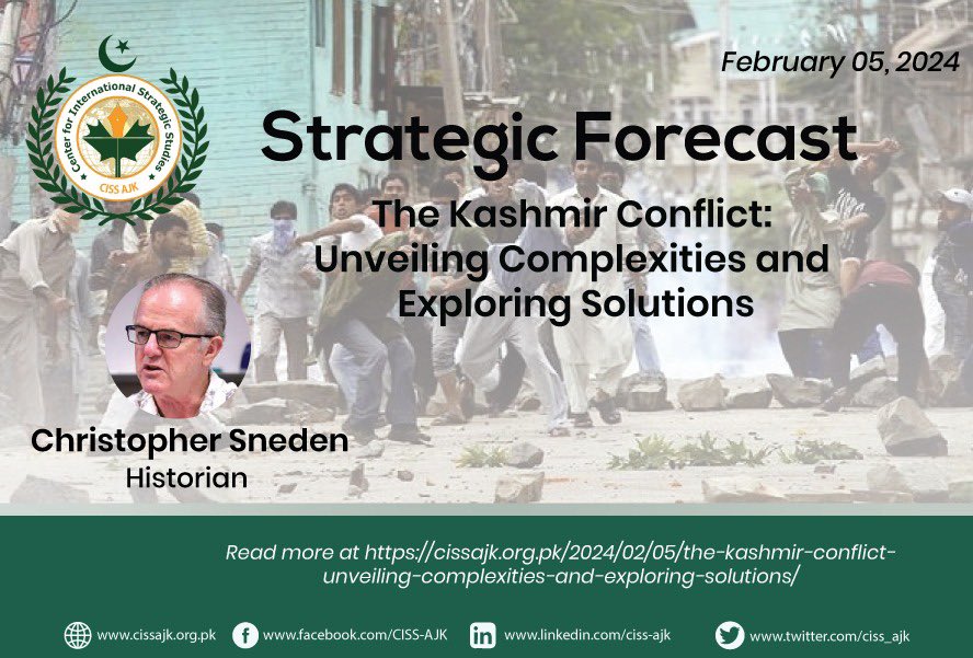 Dr. Christopher Snedden analysed the complexities of Kashmir Conflict for CISS AJK Blog Series!

An informative read can be accessed via 
cissajk.org.pk/2024/02/05/the…

#Kashmir_Solidarity_Day
#KashmirDay 
#Kashmir