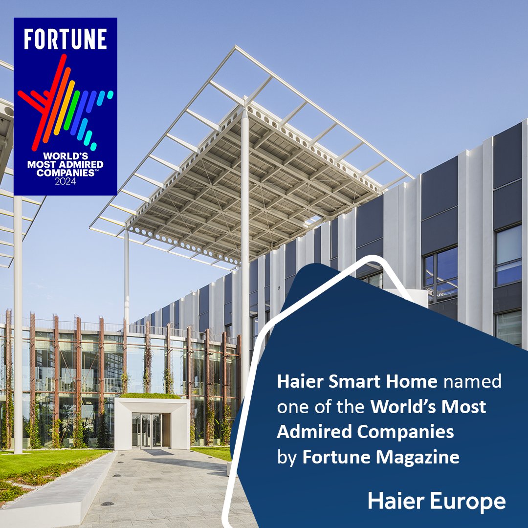 Haier Smart Home has been recognized as one of the World’s Most Admired Companies by <a href="/FortuneMagazine/">FORTUNE</a> for the sixth year in a row!

Every year, Fortune collaborates with Korn Ferry to rank companies by their corporate reputation.

Congratulations to the Haier team!