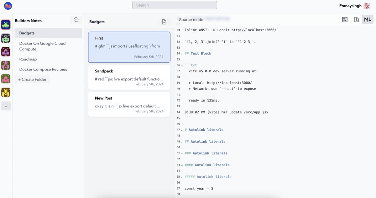 singhuler's tweet photo. The notes editor run in the browser, doesn't need an internet connection and stores everything locally which is nice for privacy but also makes everything super fast. https://t.co/6u0NnFQIO9
