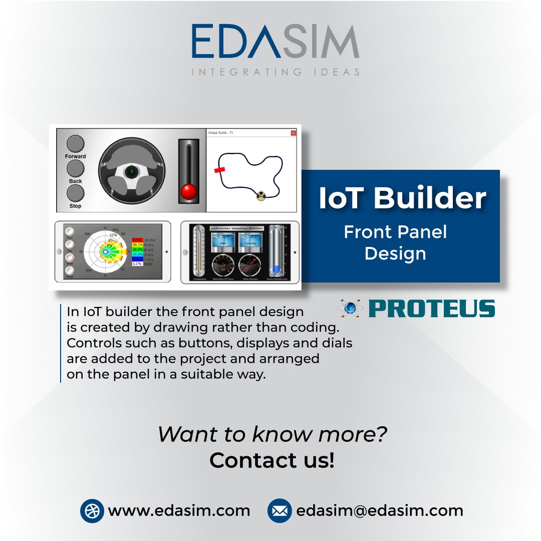 EdasimLlc's tweet photo. The #frontpanel is the #remote user #interface to your appliance and what you will see and interact with on your #mobile, #tablet or #internet browser. To know more visit: https://t.co/SYj0GwYJin #proteus #technology #internetofthings #ai #arduino #innovation https://t.co/N4v4rbH7ul