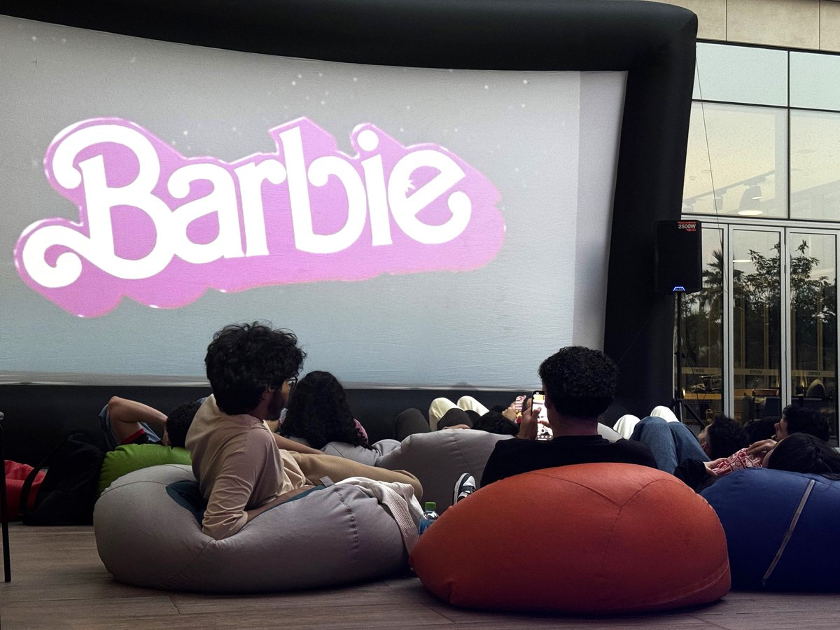UOWD's tweet photo. Bean bags, popcorn and the unbeatable Dubai winter weather – we had it all!
UOWD students had a blast watching Barbie under the open sky.
Who’s already excited for our next movie night?
#UOWD #MovieUnderTheStars #UOWDLife #UOWDCampus #UOWDEvents #UOWDStudentLife https://t.co/FkGIQVxHcH